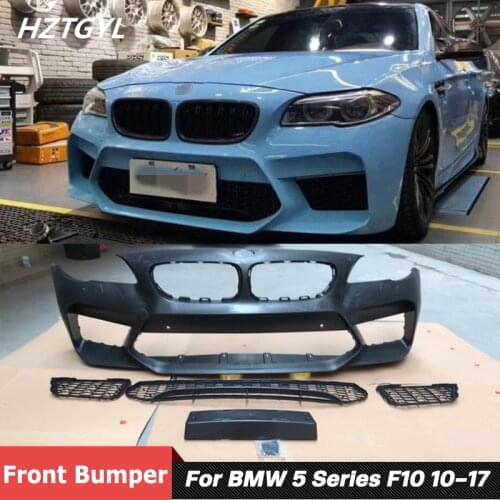 PP Material Unpainted Front Bumper For BMW 5 Series F10 F18 Facelift M5 Style 2012-2017