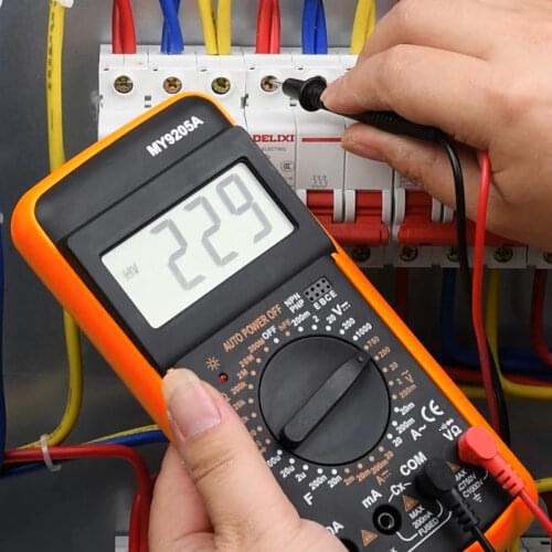Multimeter Digital DMM AC DC Voltage Current Ohm Capacitance hFE Portable Ammeter Voltmeter Meter Capacitor TRMS Hz Ohm Tester