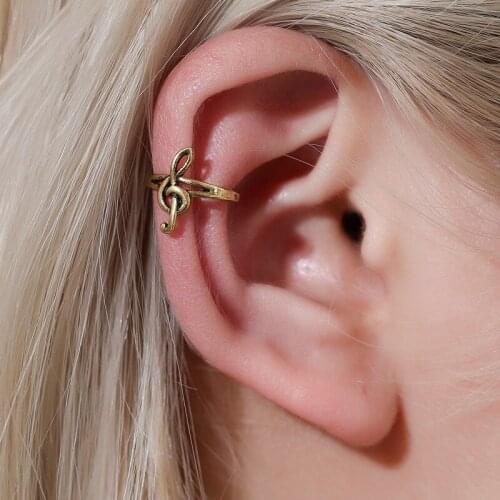 Europe and America retro simple notes personality single ear bone clip fashion men and women earrings wholesale