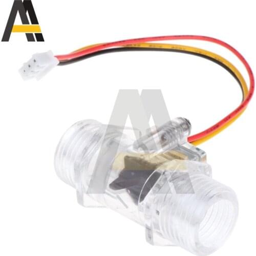 DN15 Transparent Water Flow Sensor DC 5V 12V Water Flow Meter Measurement Hall Sensor Indicator Counter G1/2inch Copper