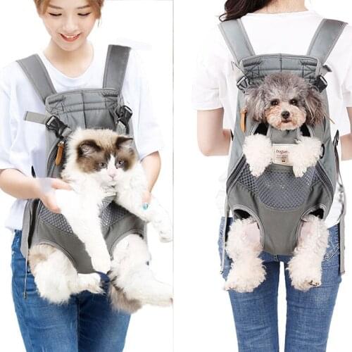 Pet Backpack Strap Cat Dog Front Breathable Backpack Travel Dog Cat Carrier Bag Carrying Small Medium Animal Pet Supplies