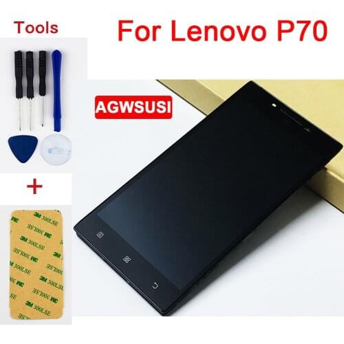 For Lenovo P70 P70-t P70t P70-A P70A Full Touch Screen Digitizer Sensor Glass + LCD Display Module Panel Assembly with Frame