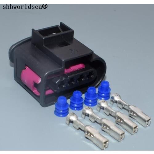 Shhworldsea 4 Pin 3.5mm 4D0 973 725 4D0973725 Female Automotive Conector Electrical Wiring Plug car waterproof plug For VW Audi