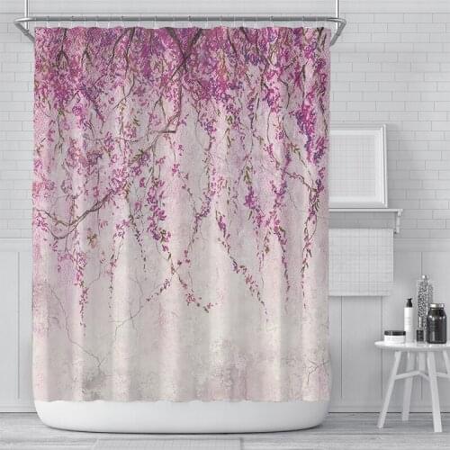 Nordic Shower Curtain Green Plants And Flower Printed Curtain Waterproof Polyester For Bathroom Decor Gifts Home Bathtub Curtain