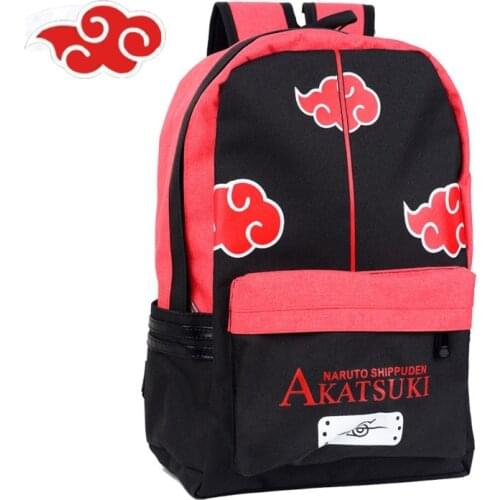 Anime Hokage Uzumaki Akatsuki Red Cloud Luminous Rucksack School Travel Laptop Cosplay Bag Canvas Backpack Gift For Children