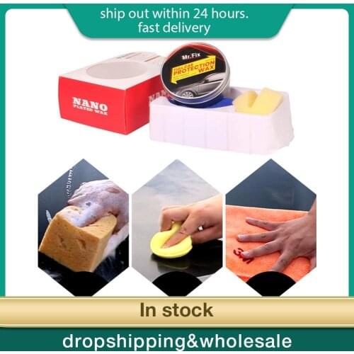 Premium Carnauba Car Wax Crystal Hard Wax Paint Care Scratch Repair Maintenance Wax Paint Surface Coating Free Sponge And Towel
