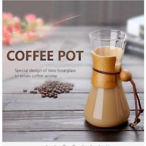 400ML 800ML High Borosilicate Glass Hand Coffee Pot Household High Temperature Portable Coffee Maker Heat Resistant Coffee Pot
