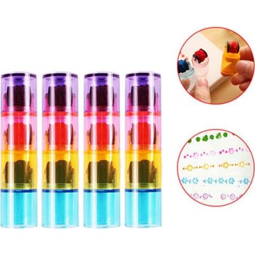 Wallswall Colorful Scroll Stamp Kids Cartoon Stamp Children Custom Plastic Rubber Self Inking Stampers Toys