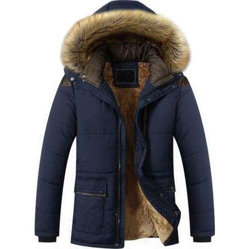 Winter Fur Collar Coat Hooded Jacket Men Winter Windproof Thicken Fleece Parka Mens Jackets and Coats Plus 5XL Outwear Clothes