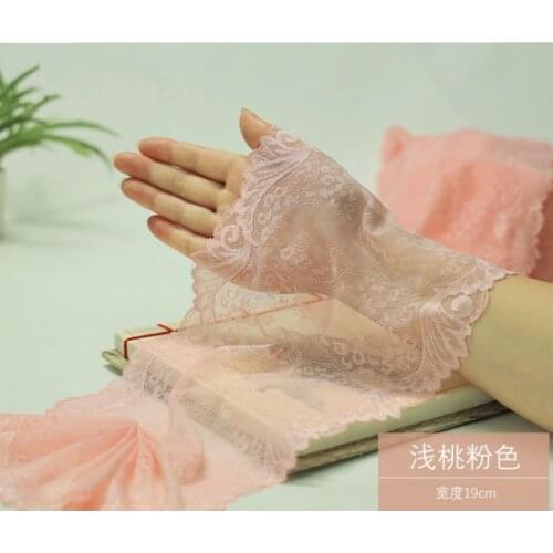 1 Meter Green Elastic Lace Stretch Wide Lace Trim Elastic Floral Embroidery Lace Trim Ribbon Sewing Craft DIY Garment 24cm Width