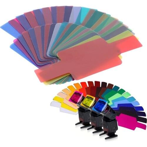 20 Color Photographic Color Gel Filter Cards Set Flash Speedlite for Canon Nikon