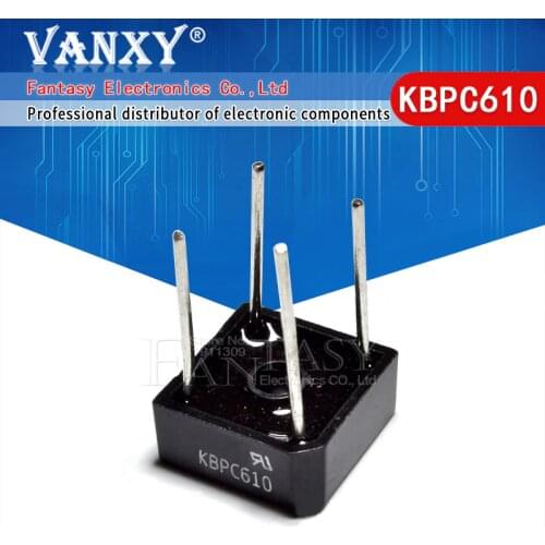 5PCS KBPC610 BR610 DIODE BRIDGE 1000V 6A BR-6 bridge rectifier new and original IC