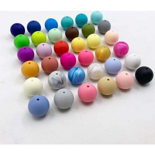 Silicone Round 50pcs Loose Silicone Beads 10mm Baby Teething Necklace Food Grade Chew Beads BPA Free Jewelry Baby Silicone Bead