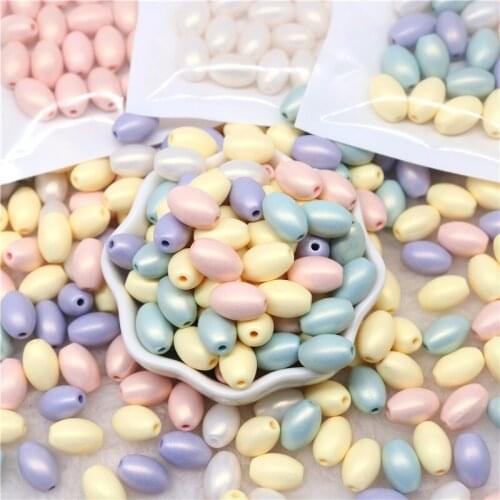 6*12mm Macaron Oval Shape Loose Spacer Beads Acrylic Pearl Beads Crafts for Jewelry Making DIY Handmade Accessories 10g