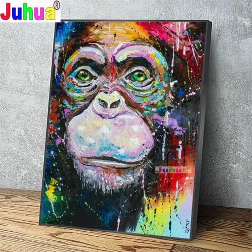 Abstract Monkey Colorful PicturesDiamond Painting Full Square Round Drill 3d Embroidery Handicraft Mosaic Animal Wall Decor