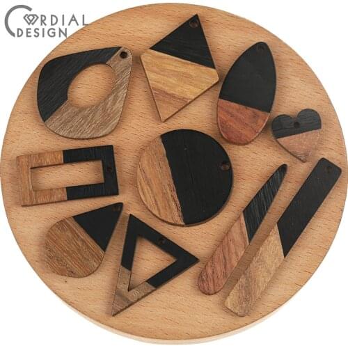 Cordial Design 50Pcs Earrings Accessories/DIY Making/Charms/Hand Made/Natural Wood & Resin/Jewelry Findings & Components/Pendant