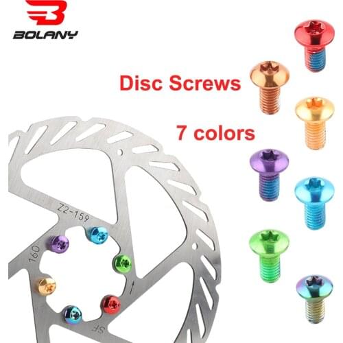 Bolany 12Pcs Bicycle Brake Disc Screws Bolt Rotor Replacement Cycling Colorful 1.8g For Mountain Bike Accessories