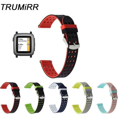 Quick Release Silicone Rubber Watchband 22mm for Pebble Time LG G Watch Urbane Vector Ticwatch 1 46mm Cookoo Band Wrist Strap