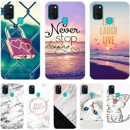 For Samsung M21 Case 6.4 inch Silicone Soft Back Cover For Samsung Galaxy M21 Case Cartoon TPU Coque for Samsung M 21 Bumper Bag