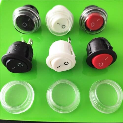 DC AC 6A/250V KCD1 2PIN 20mm On/Off SPST G149Y Round Boat Rocker Switch Waterproof Cap Car Dash Dashboard Track Dropshipping