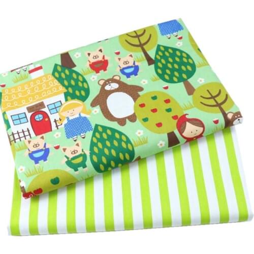 SMTA Cotton Fabric The Cloth Patchwork Fabrics By The Meter How Hollandais For Furniture Cartoon Bear Pig 50*160cm D20