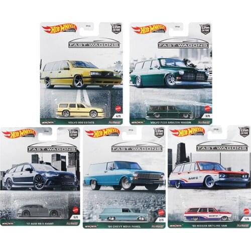 Hotwheels Car culture FPY86 Crock set Nissan Skyline Wagon Volv 850 Aodi RS6 Toys for Childen Collect gifts