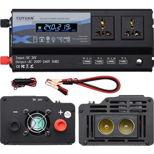 Intelligent Car Inverter 4 USB Output Ports Modified Sine-wave Converter with LCD Display Car Inverter