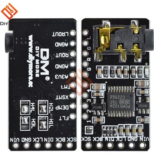 Interface I2S PCM5102 DAC Decoder GY-PCM5102 I2S Player Module For Raspberry Pi pHAT Format Board Digital Audio Board PCM5102