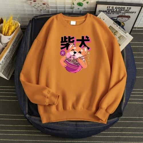 Kawaii Lovely Shiba Noodies Sweatshirts Hip Hop Autumn Pullover Man Sweatshirts Fleece Warm Hoodies Fashion Street Tracksuits