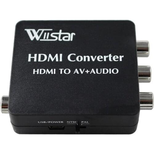 BEST SOLUTION VX8812 HDMI2AV Converter HDMI to AV Converter Support SPDIF Coaxial Audio NTSC PAL Video HDMI TO 3RCA Adapter