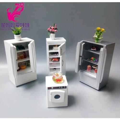 Ob11 sd Doll house furniture model kitchen scene double door refrigerator for barbie blythe doll furniture