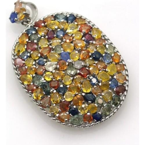 Sapphire and Silver 925 Pendant / Brooch