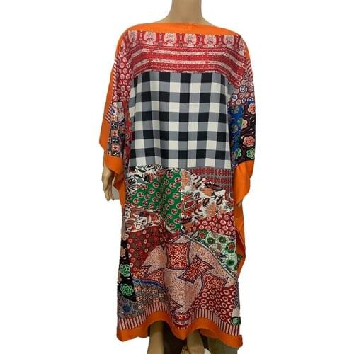 Kuwait 2020 Popular New printed Bohemian women Beach Sexy dresses Free Size robe africaine femme for Prayer Dresses
