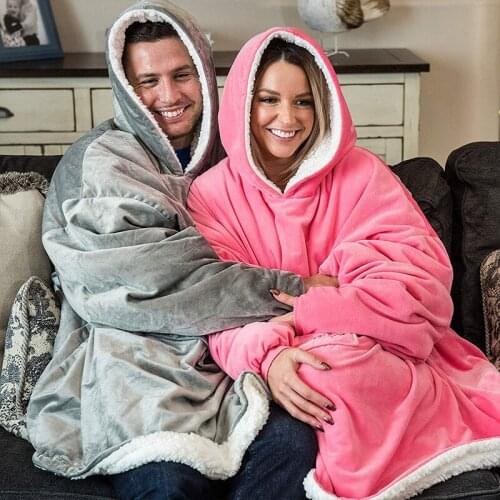 2020 Hot Selling Outdoor Wool Blanket With Sleeves Hooded Soft Warm Sweatshirt Blanket With Hooded Dropship
