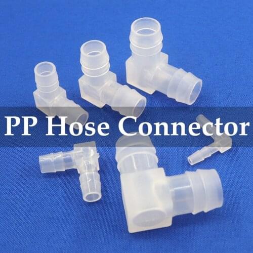 1~100pcs PP Elbow Equal Connector Dia 2.4mm~20mm Aquarium Fish Tank Air Pump Hose Joints Watering Fittings Aerator Pagoda Joints