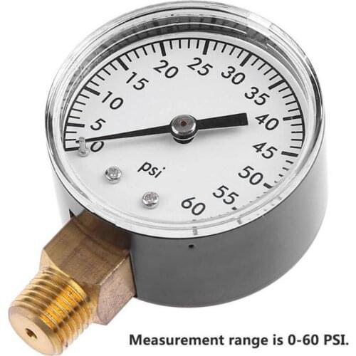 0-60 PSI Mini Pressure Gauge Dial Air Compressor Meter Hydraulic Pressure Tester Gauge 1/4 inch NPT Side Pressure Measurement