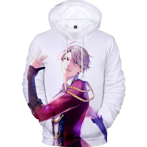 Anime YURI on ICE 3D Print Mens Hoodies Sweatshirt women Sport Casual Pullover Harajuku Hip Hop children hoodie Anime Clothes