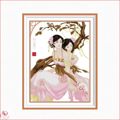 Peony Fairy Pattern Cross Stitch Kit DIY Beauty Pattern Embroidery Set 14CT 11CT Needlework Sewing Kit Home Decoration Paintings