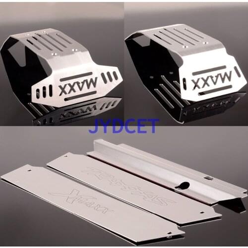 Hollow Stainless Steel Front&Rear Chassis Armor Skid Plate Set #7744 For 1/5 Traxxas X-Maxx XMAXX 6S 8S 77086-4