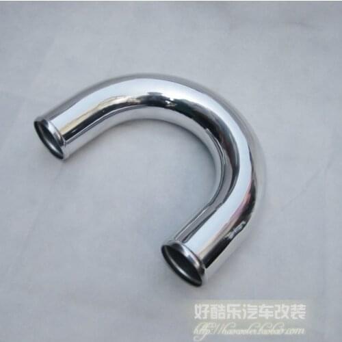 New Arrival 180Degree 70MM(2.75Inch) Aluminum Pipe,500MM Length,Sliver Polished Aluminum Piping180Degree Racing Parts