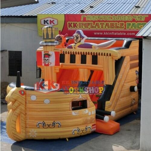 Amusement Park Playground Pirate Ship Inflatable Pirate Boat Bouncy Slide