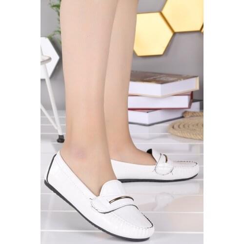 Ayakland Wire Buckle Kroko Daily Walking Women 'S Ballerina Shoes