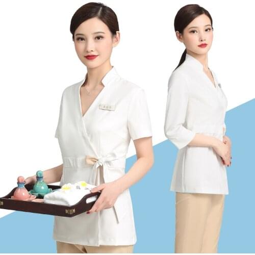 Beauticians Work Clothes Womens Summer Health Spa work Suit Hotel Waiters Uniform Nail Beautyuniform