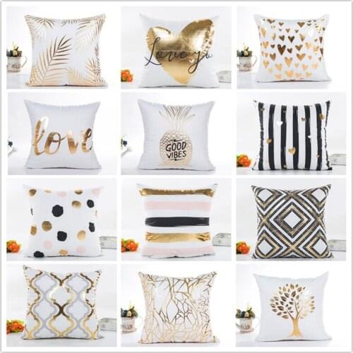 Merry Christmas Letters Square Polyester Throw Pillow Case Bronzing Decorative Pillows For Sofa Seat Cushion Cover Home Decor