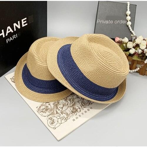 Parent-Child Braid Caps Baby Girl Topper Daily Shopping Trip Foldable Small Straw Hats Baby Boy Color Matching for Children