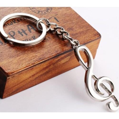 Charm Metal Pendant Keyfobs Key Holder New Design Classic Musical Note Styling Keychain Alloy Keyring Jewelry Chic Gift