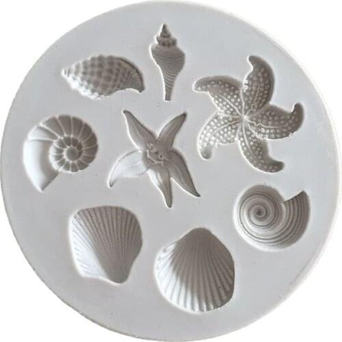 Sea Animals Conch Starfish Shell Flip Cake Silicone Mold DIY Chocolate Mold Kitchen Liquid Cake H782
