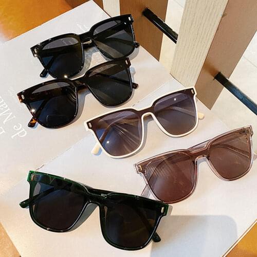 New Rivet Oversized Square Sunglasses Women Sunglass Men Vintage Colored Sun Glasses Shades Black Goggle UV400