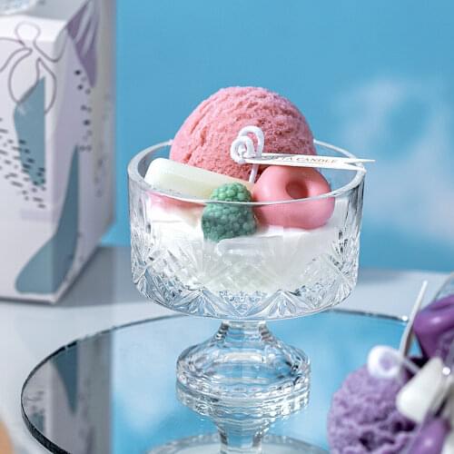 Ice Cream Candles for Valentines Day Smokeless Candles Scented Fragrance Indoor Aromatherapy Purifying Air Home Decoration 300g