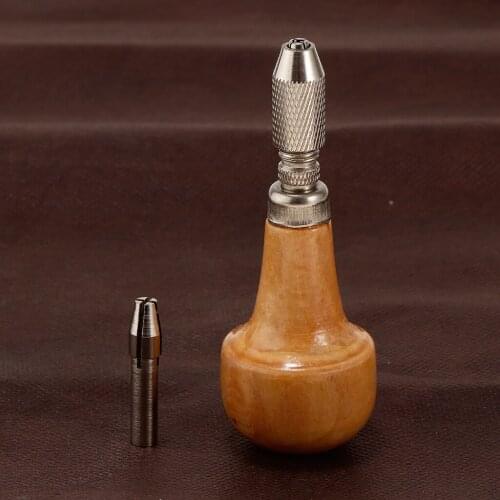 1 Set Pin Vise Vice Drill Bits with Wooden Handle Collet Jewelry Repair Tool